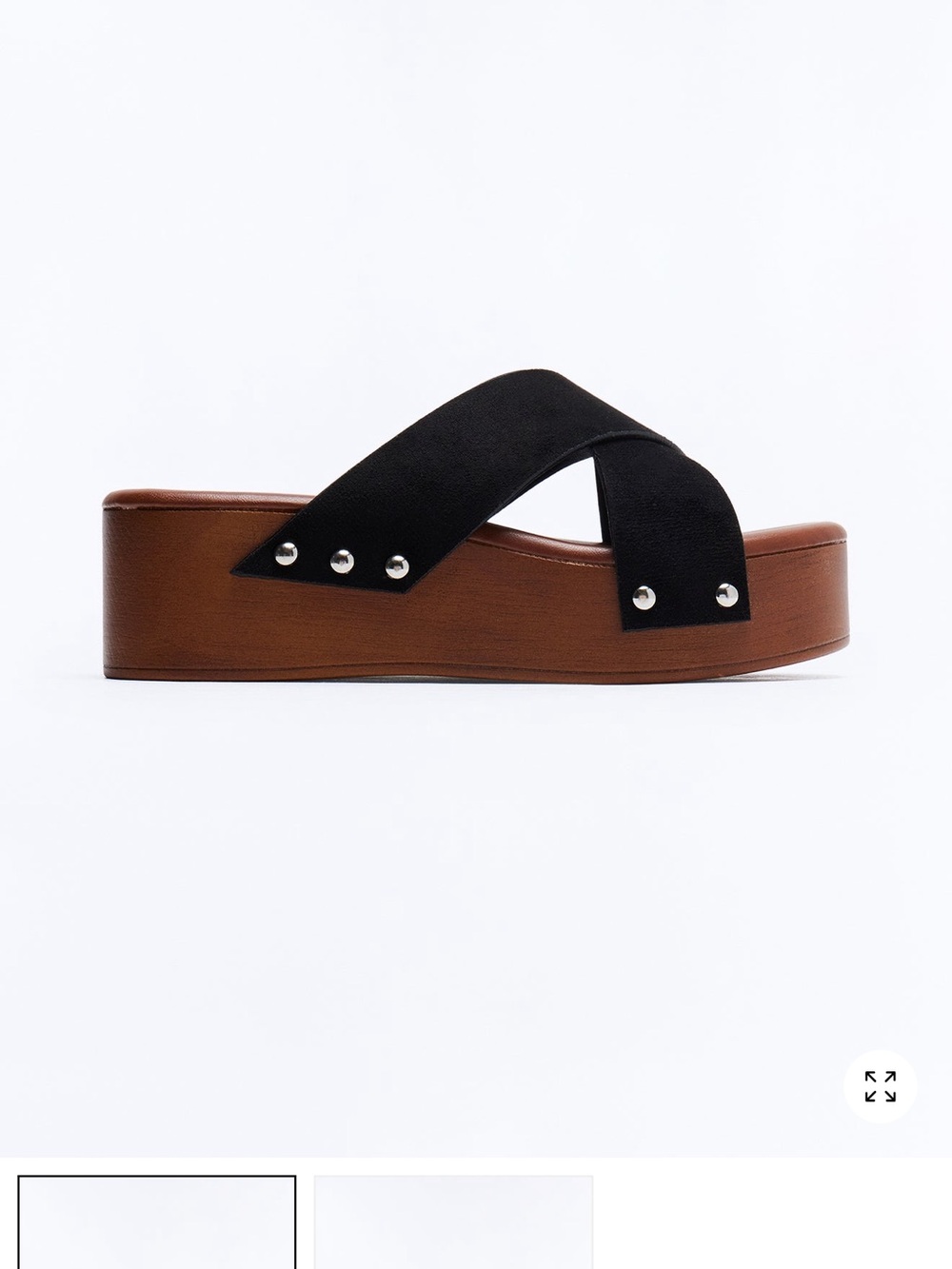 Black wedge sandals with studs NEW IN BOX